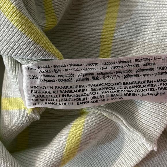 Zara striped cropped sweater light green & yellow - large - Picture 9 of 10